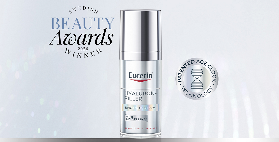 Eucerin Hyaluron-Filler Epigenetic Serum – vinnare av Swedish Beauty Awards 2025.