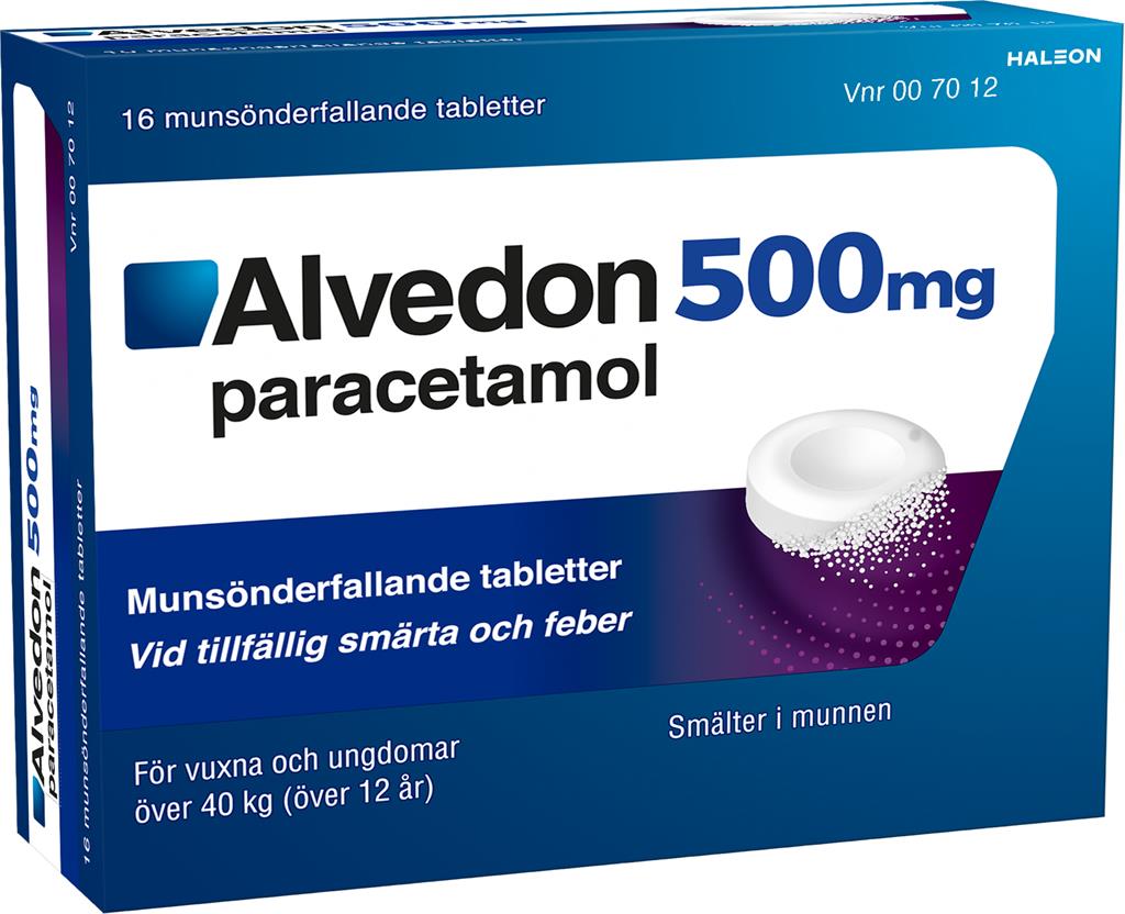 Bild på Alvedon, munsönderfallande tablett 500 mg, 16 st