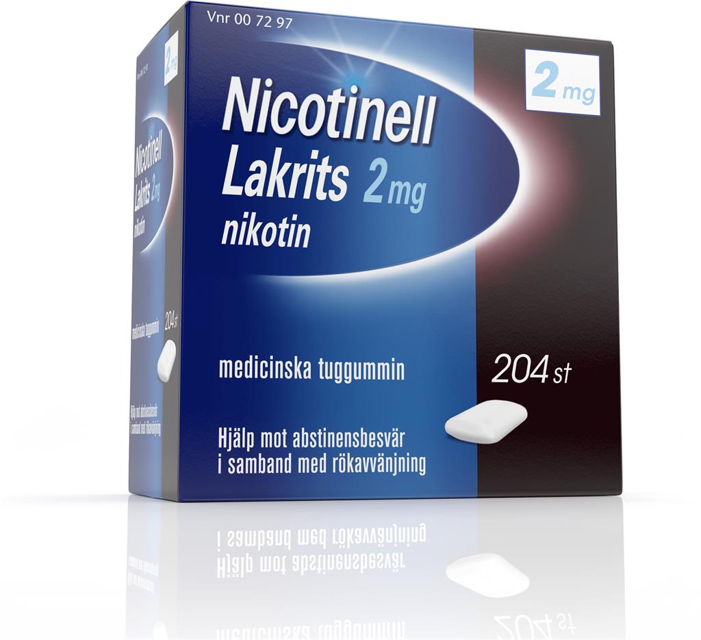 Bild på Nicotinell Lakrits, medicinskt tuggummi 2 mg, 204 st