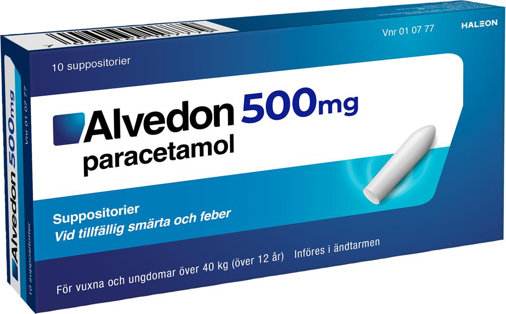 Bild på Alvedon, suppositorium 500 mg, 10 st