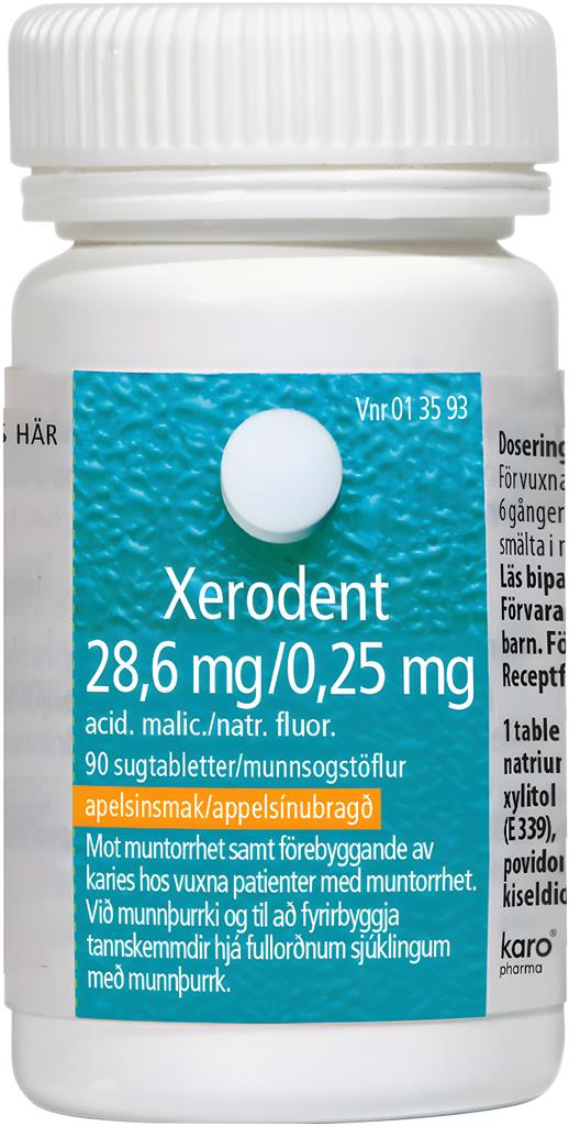 Bild på Xerodent, sugtablett 28,6 mg/0,25 mg, 90 st