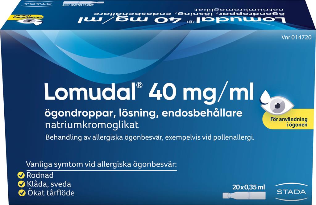 Bild på Lomudal, ögondr, lösn, endosbehållare 40 mg/ml, 1 X 20 doser