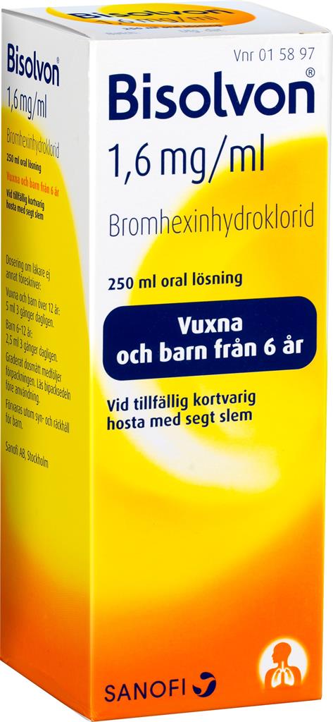 Bild på Bisolvon, oral lösning 1,6 mg/ml, 250 ml