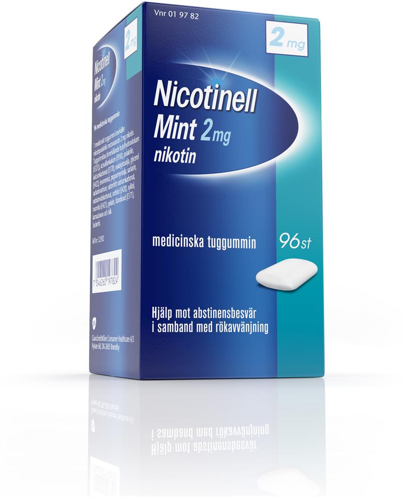 Bild på Nicotinell Mint, medicinskt tuggummi 2 mg, 96 st