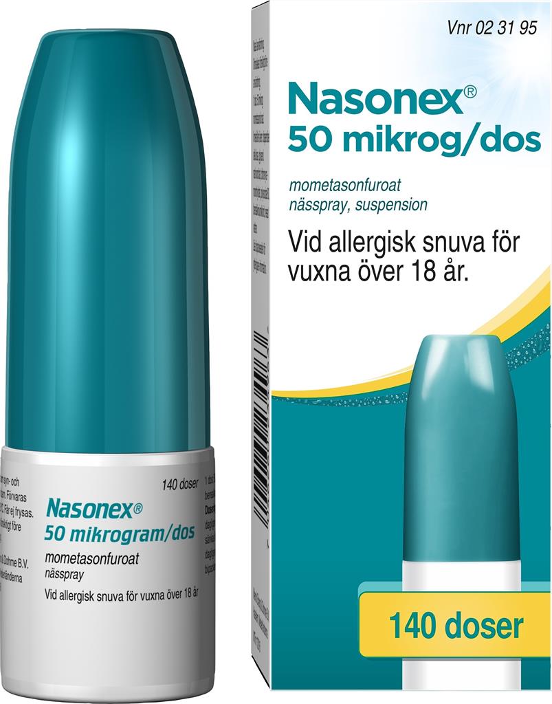 Bild på Nasonex, nässpray, suspension 50 mikrogram/dos Organon Sweden AB, 140 doser