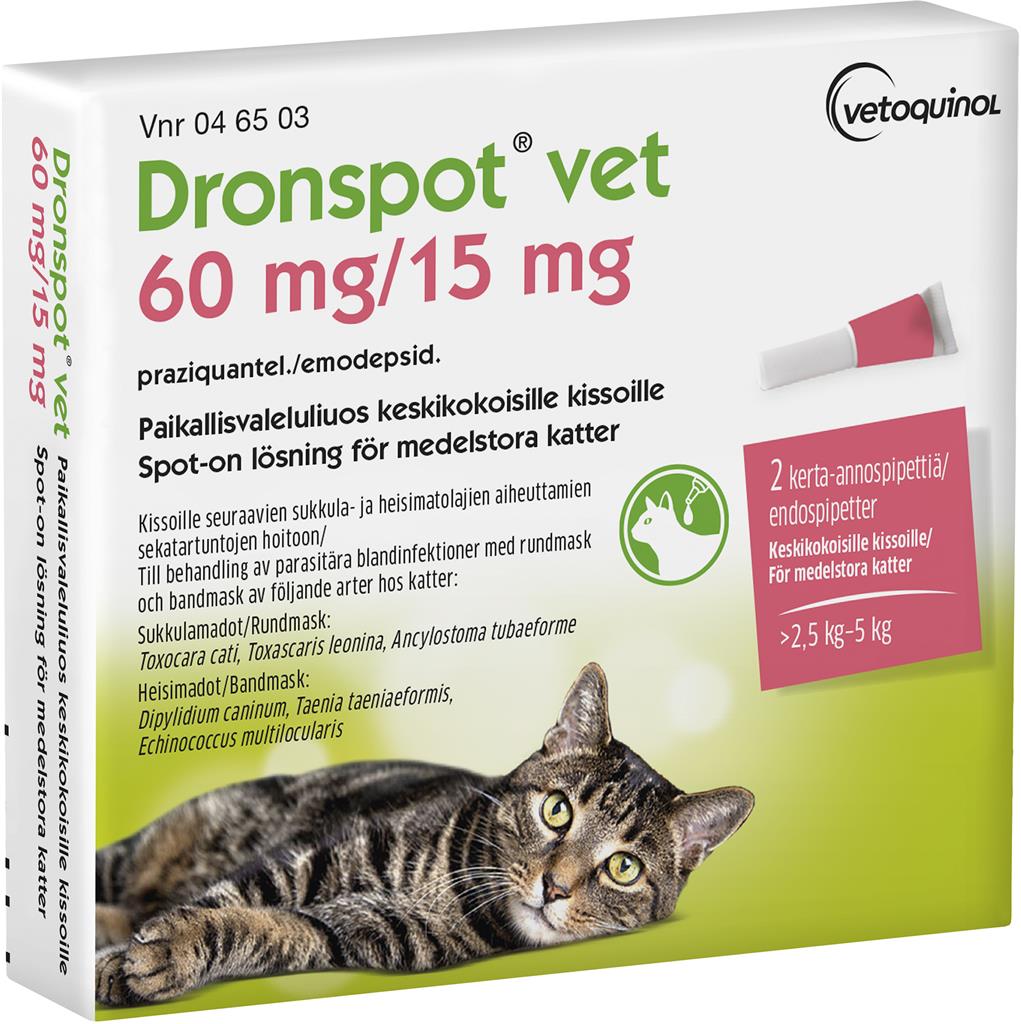 Bild på Dronspot vet, spot-on, lösning 60 mg/ 15 mg, 2 doser