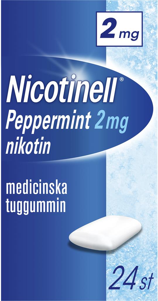 Bild på Nicotinell Peppermint, medicinskt tuggummi 2 mg, 24 st