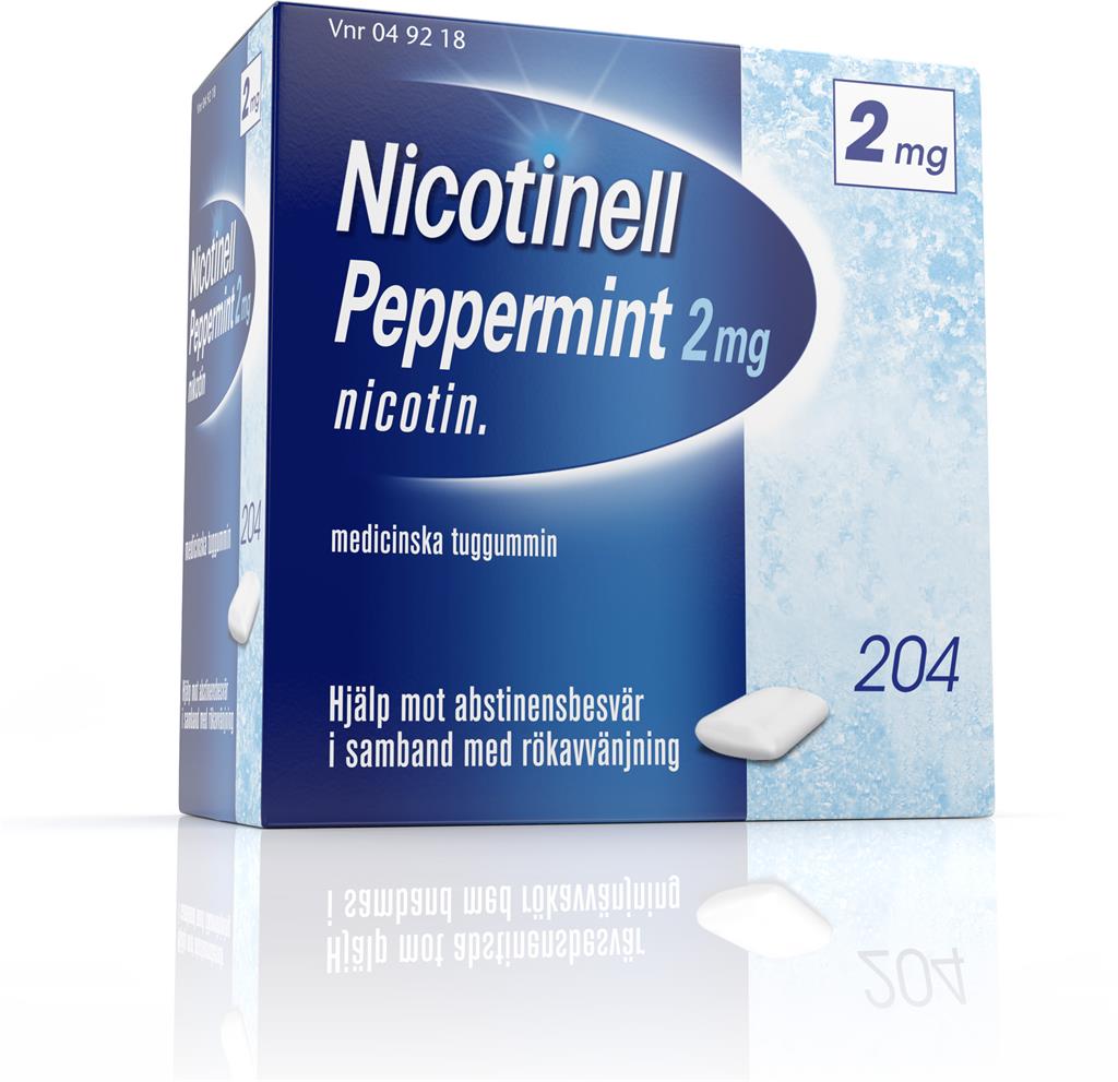 Bild på Nicotinell Peppermint, medicinskt tuggummi 2 mg, 204 st