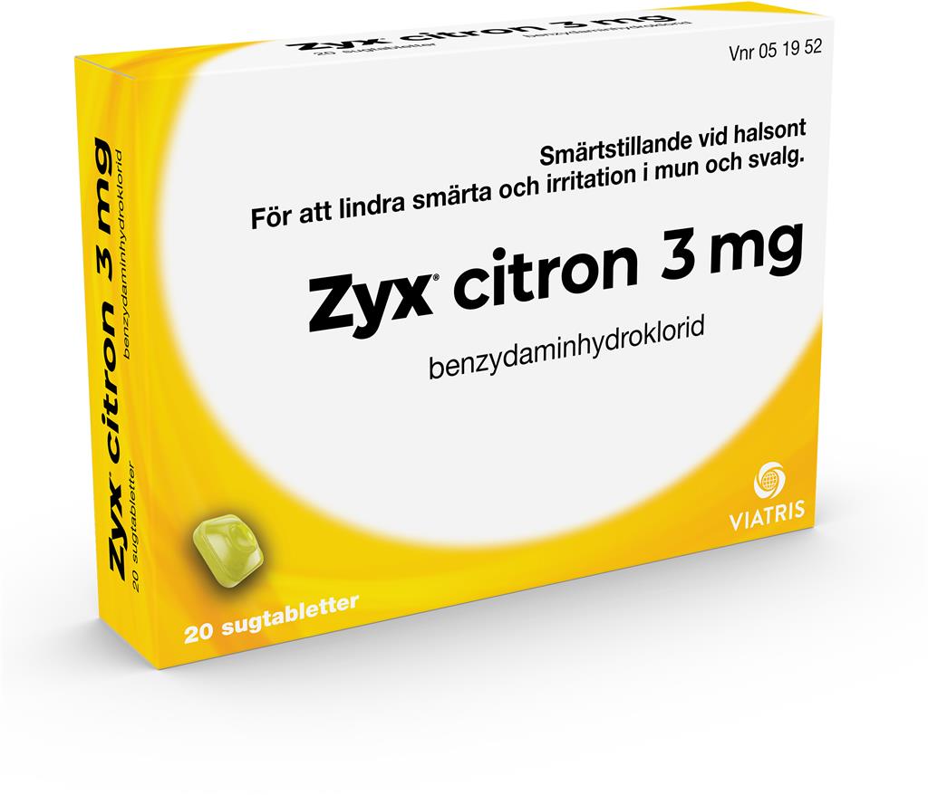 Bild på Zyx citron, sugtablett 3 mg, 2 X 10 st