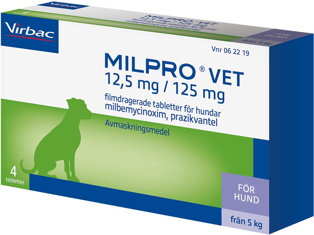 Bild på Milpro vet, filmdragerad tablett 12,5 mg/125 mg, 4 st