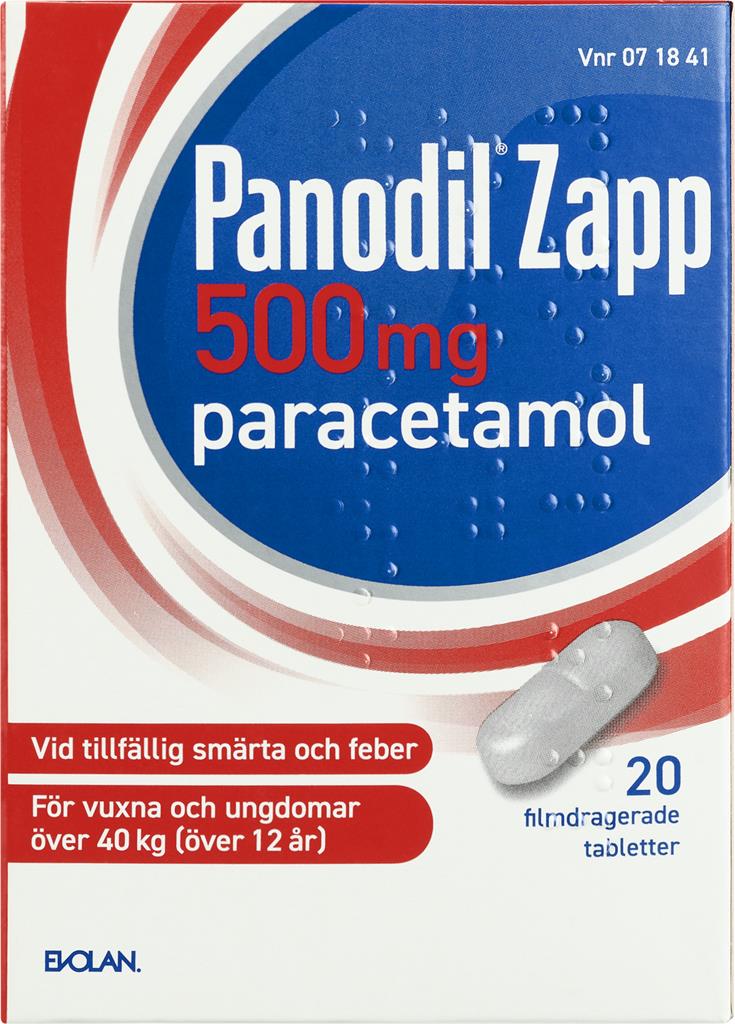 Bild på Panodil Zapp, filmdragerad tablett 500 mg, 1 X 20 st