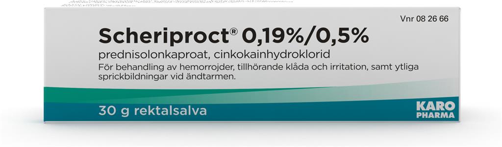Bild på Scheriproct, rektalsalva 0,19 %/0,5 %, 30 g