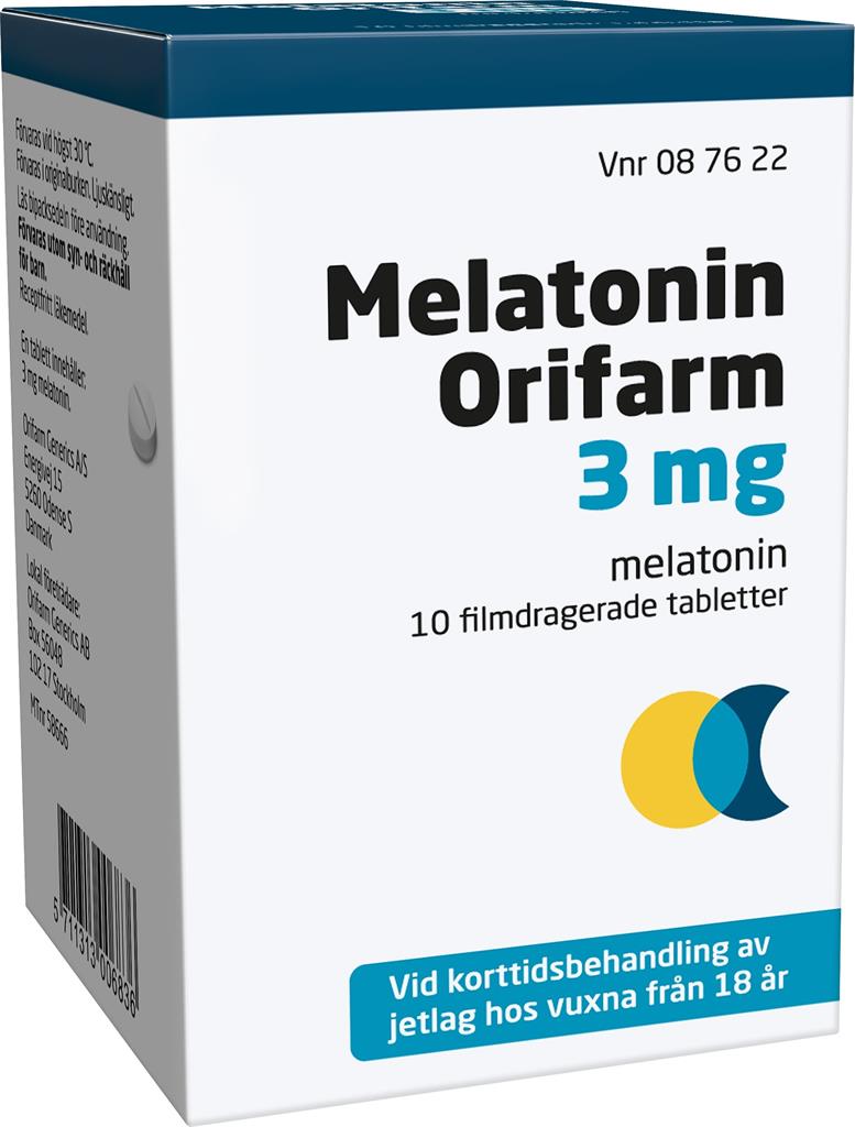 Bild på Melatonin Orifarm, filmdragerad tablett 3 mg, 10 st