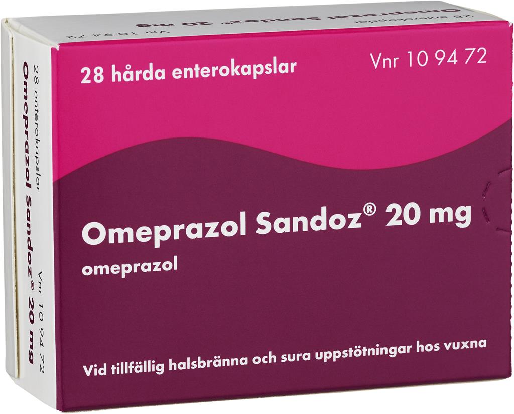 Bild på Omeprazol Sandoz, enterokapsel, hård 20 mg, 28 st