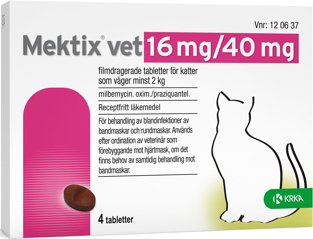 Bild på Mektix vet, filmdragerad tablett 16 mg/40 mg, 4 st
