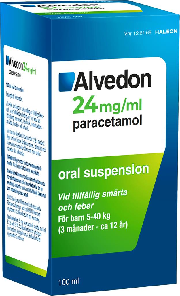 Bild på Alvedon, oral suspension 24 mg/ml, 100 ml