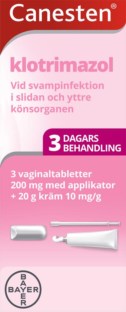 Bild på Canesten, vaginaltablett och kräm 200 mg + 10 mg/g, 1 st