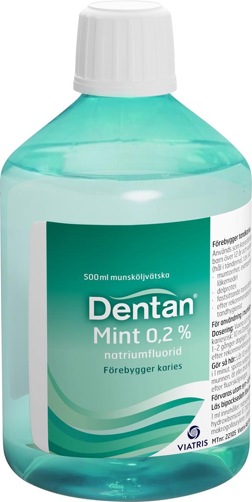Bild på Dentan Mint, munsköljvätska 0,2 %, 500 ml
