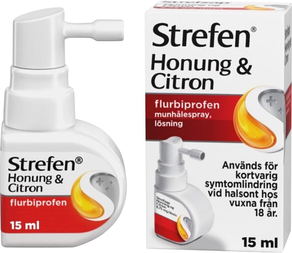 Bild på Strefen Honung & Citron, munhålespray, lösning 16,2 mg/ml, 15 ml