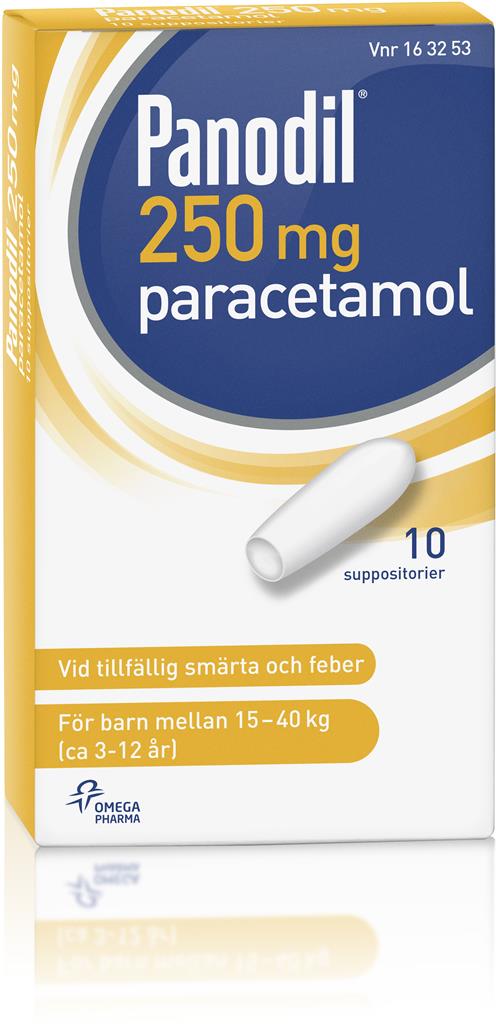 Bild på Panodil, suppositorium 250 mg, 10 st