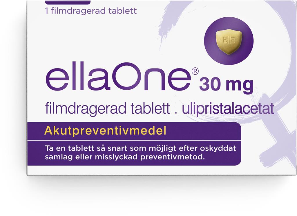 Bild på ellaOne, filmdragerad tablett 30 mg Perrigo Sverige AB, 1 st