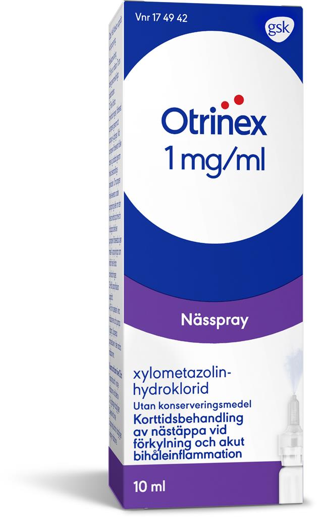 Bild på Otrinex, nässpray, lösning 1 mg/ml, 1 X 10 ml