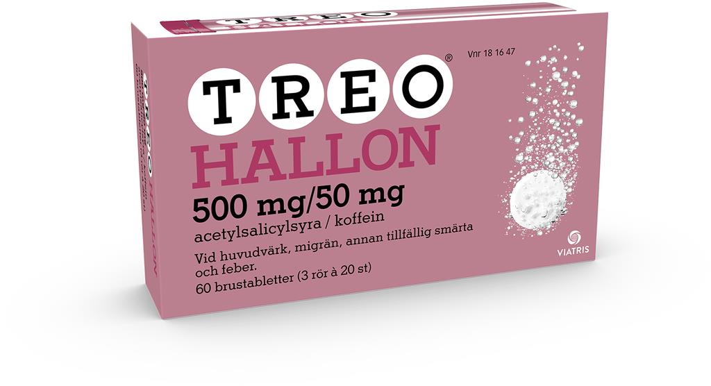 Bild på Treo Hallon, brustablett 500 mg/50 mg, 3 X 20 st