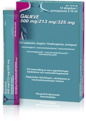 Galieve, oral suspension i dospåse 500 mg/213 mg/325 mg, 1 X 12 st