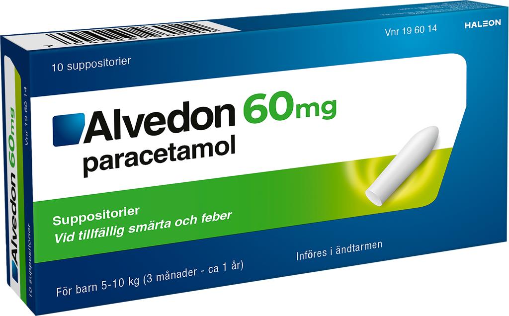 Bild på Alvedon, suppositorium 60 mg, 10 st