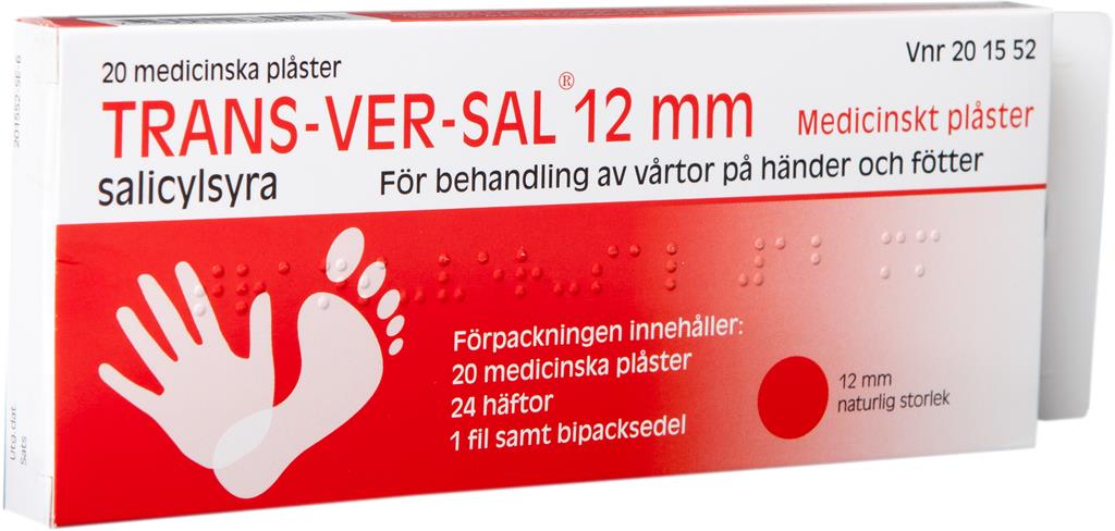 Bild på Trans-Ver-Sal 12 mm, medicinskt plåster 15 %, 20 st