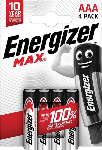 Energizer batteri AAA 1,5V, 4 styck
