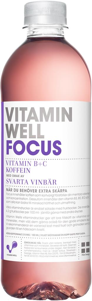 Bild på Vitamin Well Focus u kolsyra, 500ml