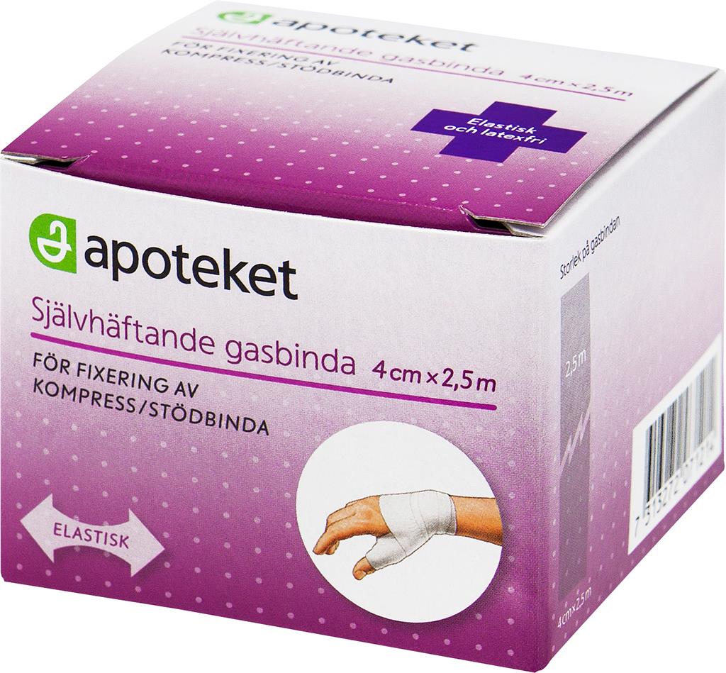Bild på Apoteket Gasbinda 2,5 m x 4 cm, 4 cm x 2,5 m