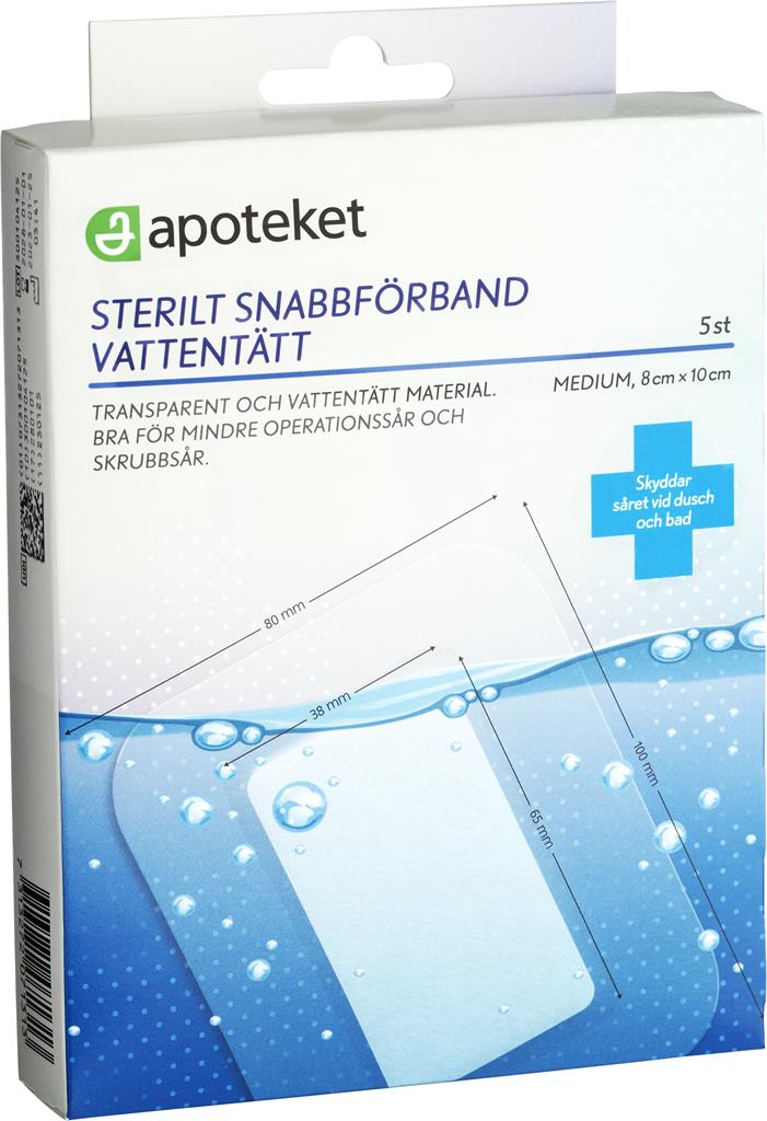 Bild på Apoteket Snabbförband vattentätt M 8 x 10 cm, 5 st