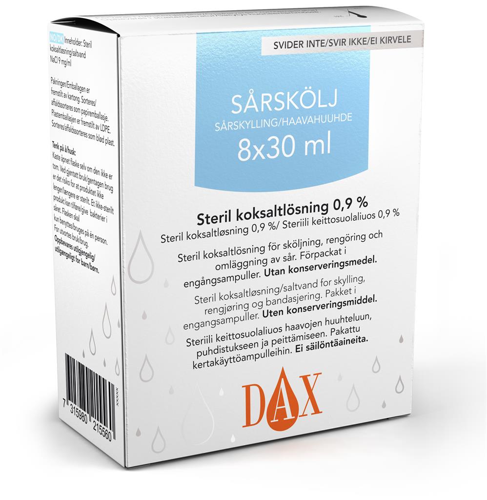 Bild på Dax Sårskölj, 8 x 30 ml