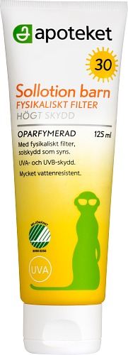 Bild på Apoteket Sollotion SPF 30 fysikaliskt filter, 125 ml