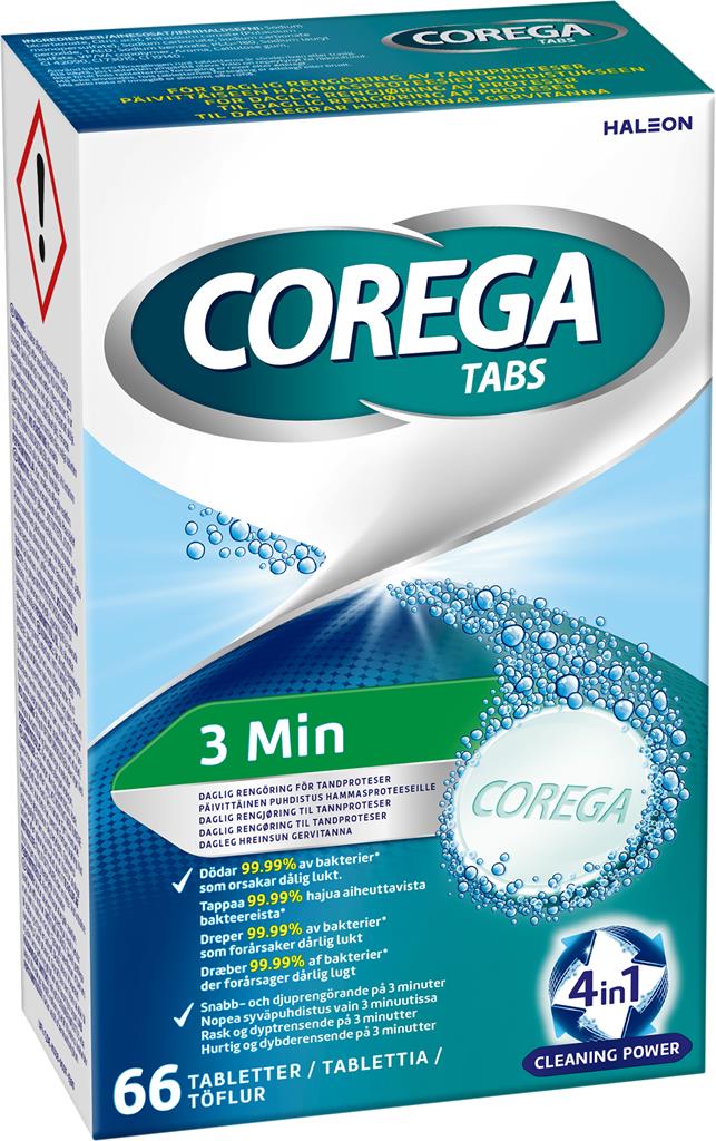 Bild på Corega Tabs 3 min brustabl, 66 st