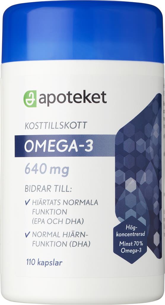Bild på Apoteket Omega 3 Högkoncentrad 640 mg, 110 st