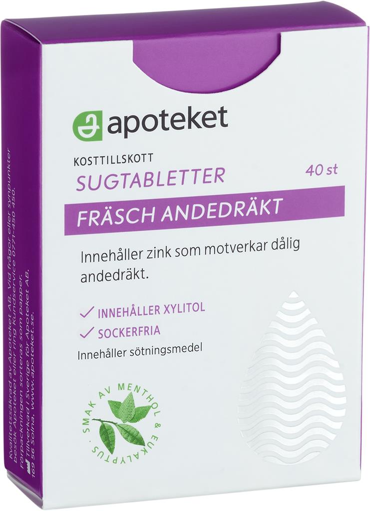 Bild på Apoteket Sugtabl Andedräkt, 40 st