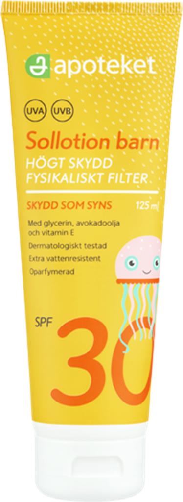 Bild på Apoteket Sollotion Barn SPF 30, fysikaliskt, 125 ml