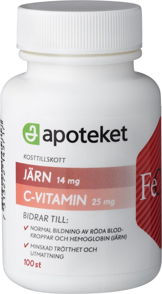 Bild på Apoteket Järn + Vitamin C, 100 st