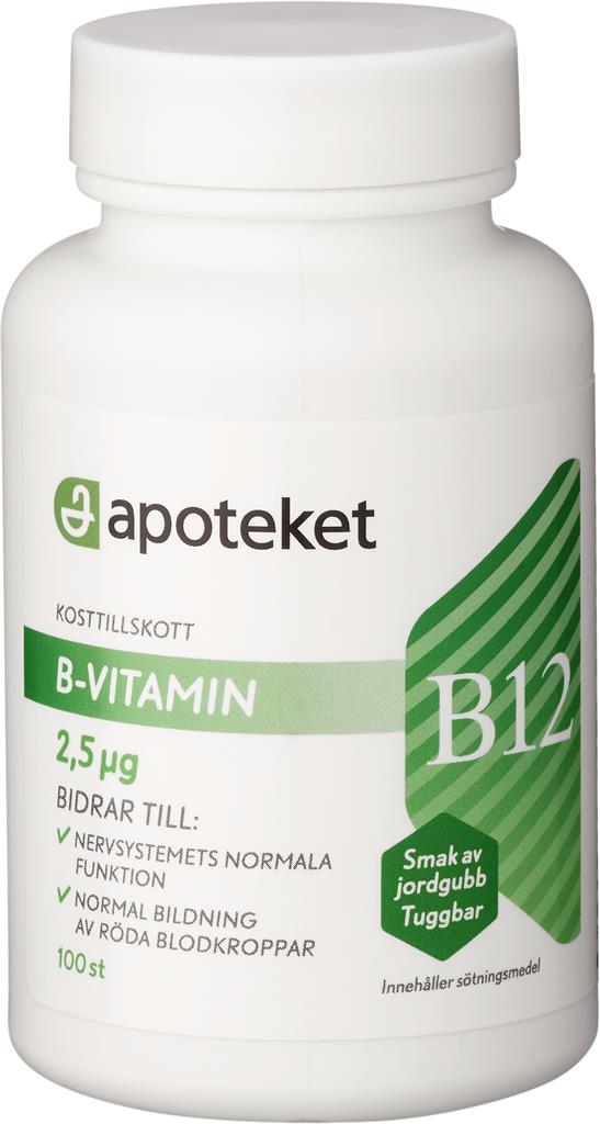 Bild på Apoteket B12 tuggtablett 2,5 µg, 100 st
