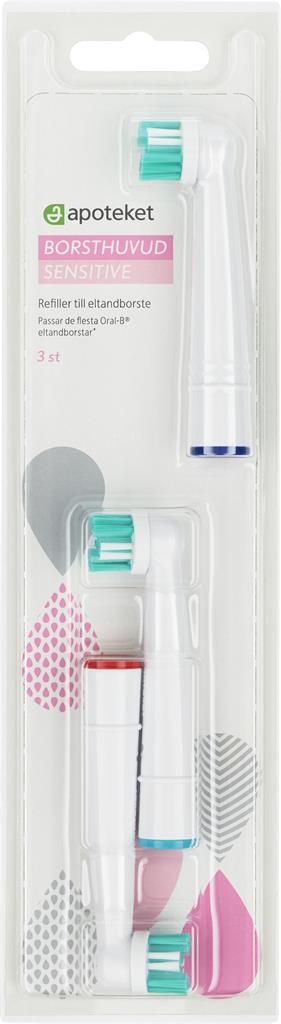 Bild på Apoteket Borsthuvud eltandborste Sensitive, 3 st