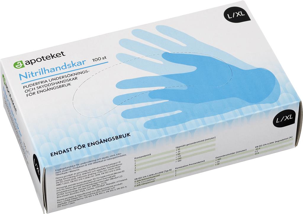 Bild på Apoteket Nitrilhandskar L/XL, 100 st