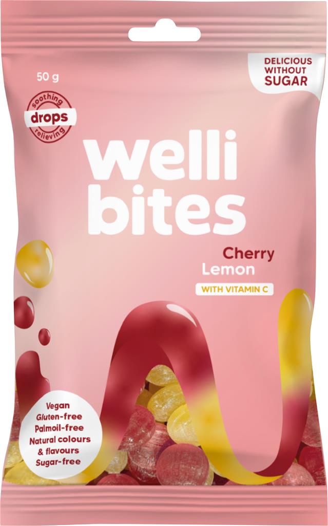 Bild på Wellibites Drops Cherry & Lemon vitamin C, 50 g