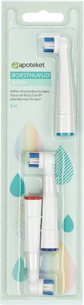 Bild på Apoteket Borsthuvud eltandborste Barn, 3 st