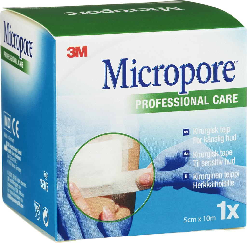 Bild på 3M Micropore, vit häfta, 10 m x 50 mm, refill, 1 styck