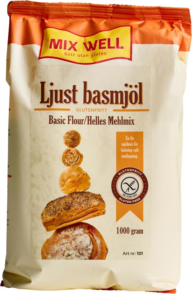 Bild på MixWell, glutenfritt ljust basmjöl, 1000 gram