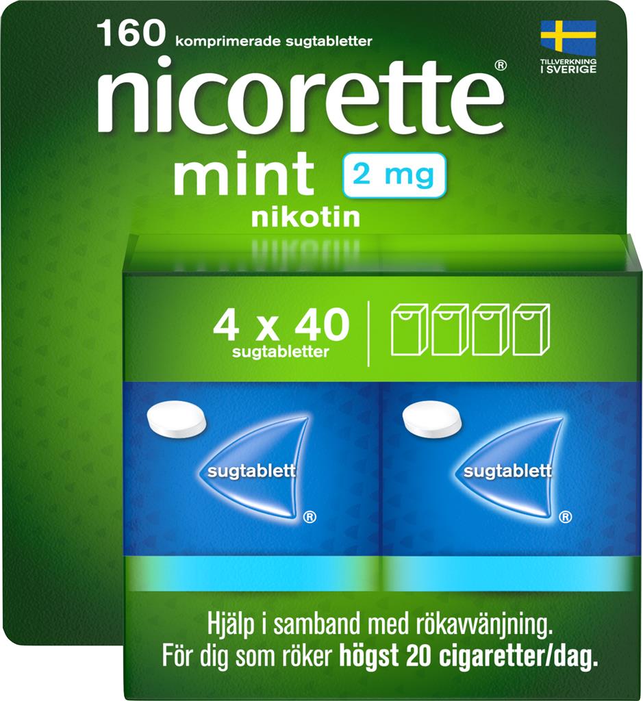 Bild på Nicorette Mint, komprimerad sugtablett 2 mg, 4 X 40 st