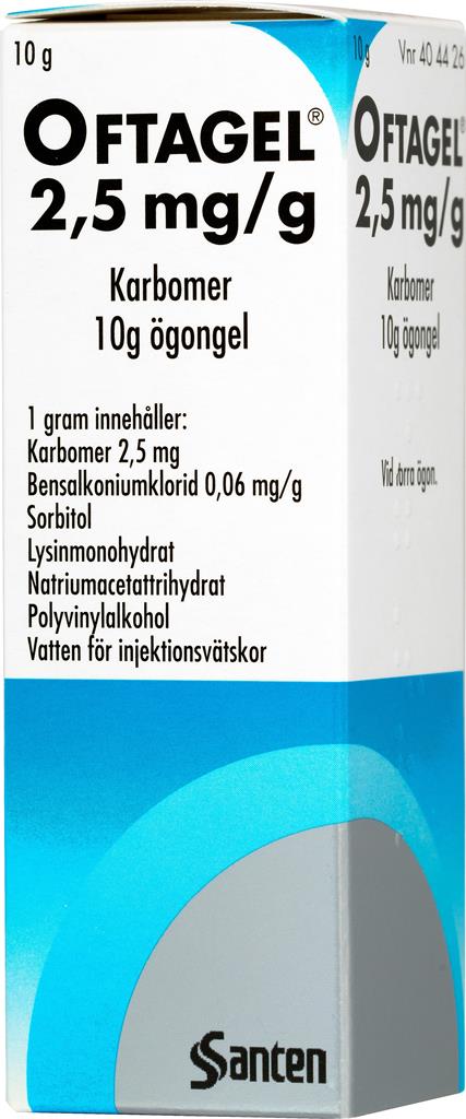 Bild på Oftagel, ögongel 2,5 mg/g, 10 g